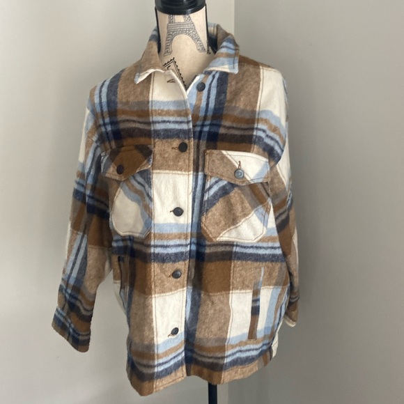 Zara Sweaters - ZARA WOOL BLEND PLAID OVERSHIRT SHACKET
JACKET